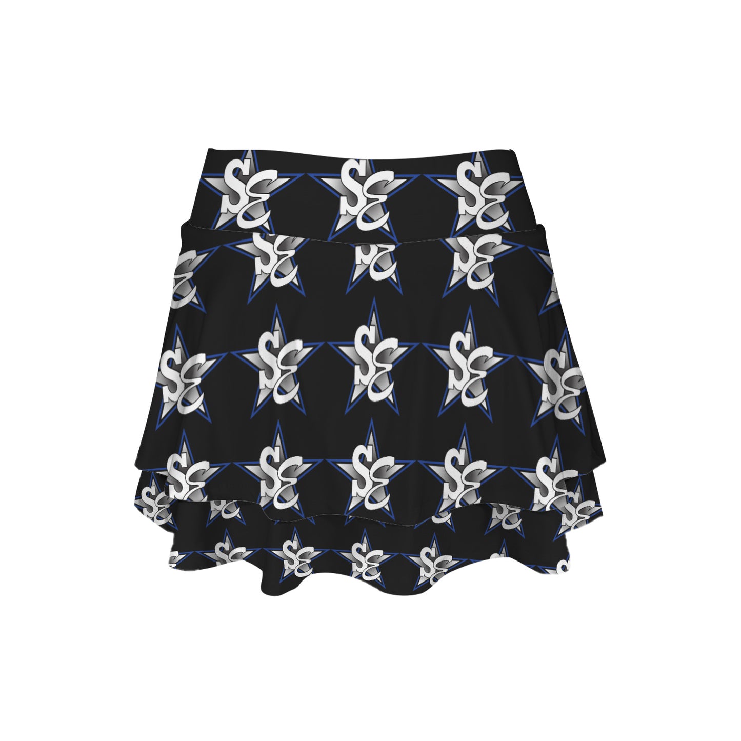 High Waist Layered Ruffle Pockets Sports Skirt