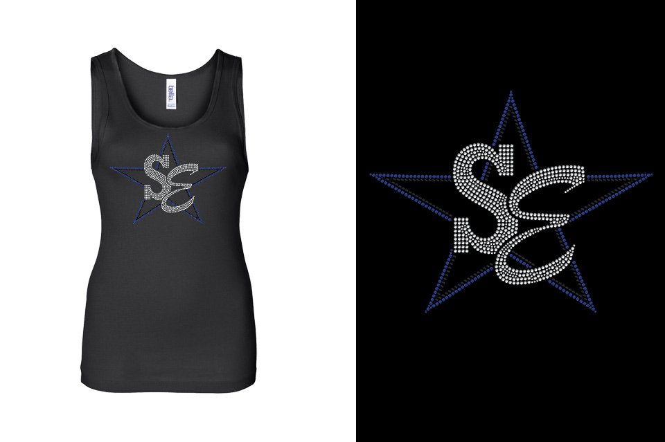 Rhinestones Star Performance Center SE blues Youth Tank