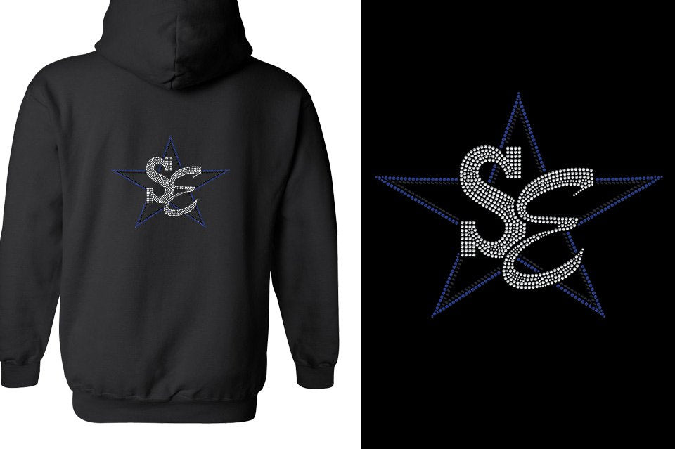 Rhinestones Star Performance Center SE blues Unisex Zip Hoodie