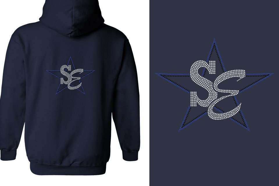 Rhinestones Star Performance Center SE blues Unisex Zip Hoodie